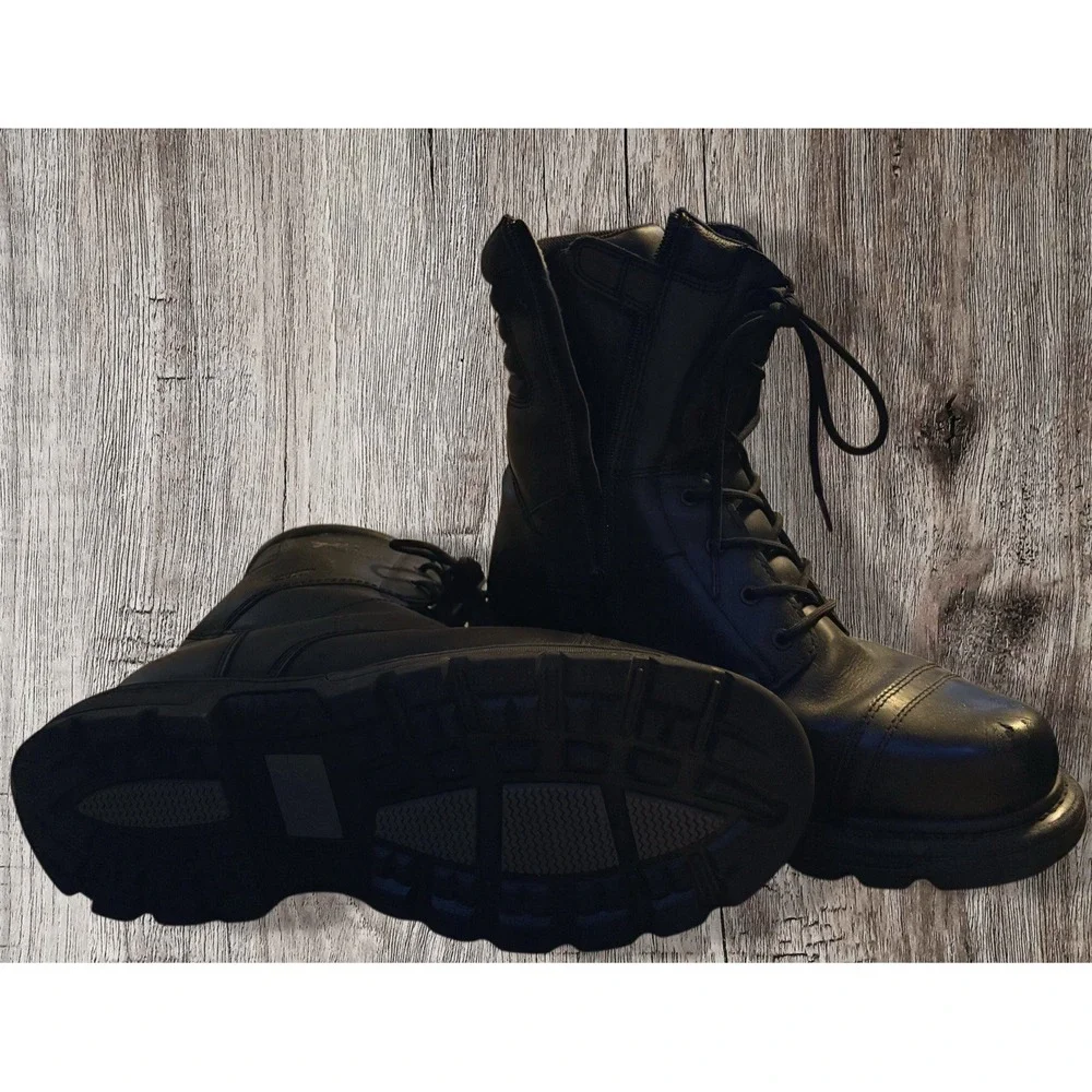 Thorogood Side Zip Tactical Jump Boots Black Leather 13M